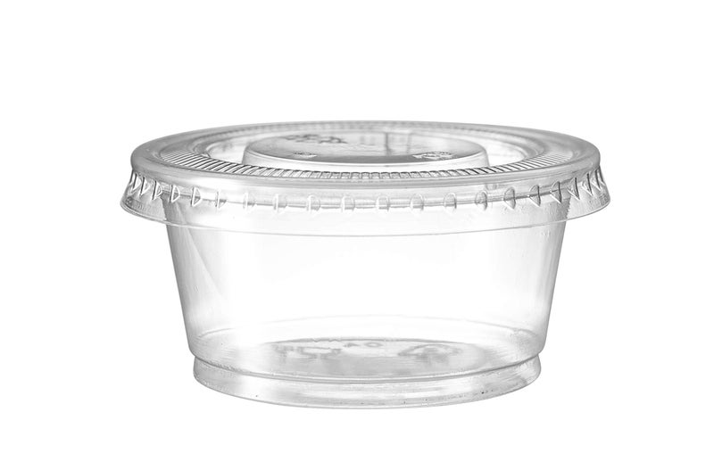 Zeml Portion Cups with Lids (2 Ounces, 100 Pack) | Disposable Plastic Cups for Meal Prep, Portion Control, Salad Dressing, Jello Shots, & Medicine | Small Plastic Condiment Container - Image 2